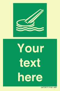 Custom sign safe condition Marine evacuation slide